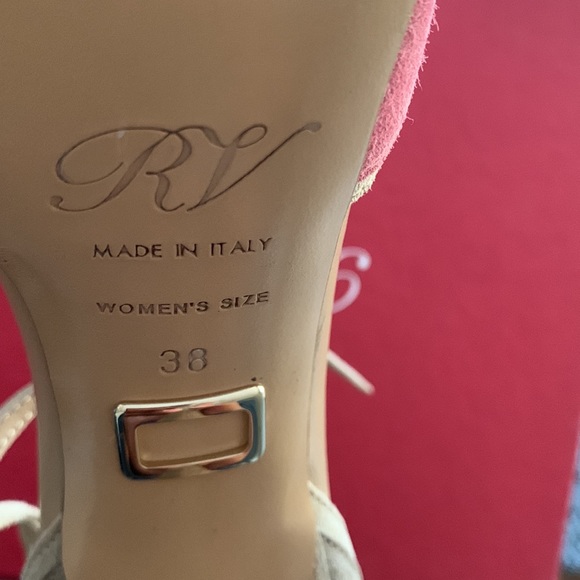 BNIB Handcrafted Pink Tan Suede ColourBlock RARE Prismick by Roger Vivier Paris - Picture 6 of 12